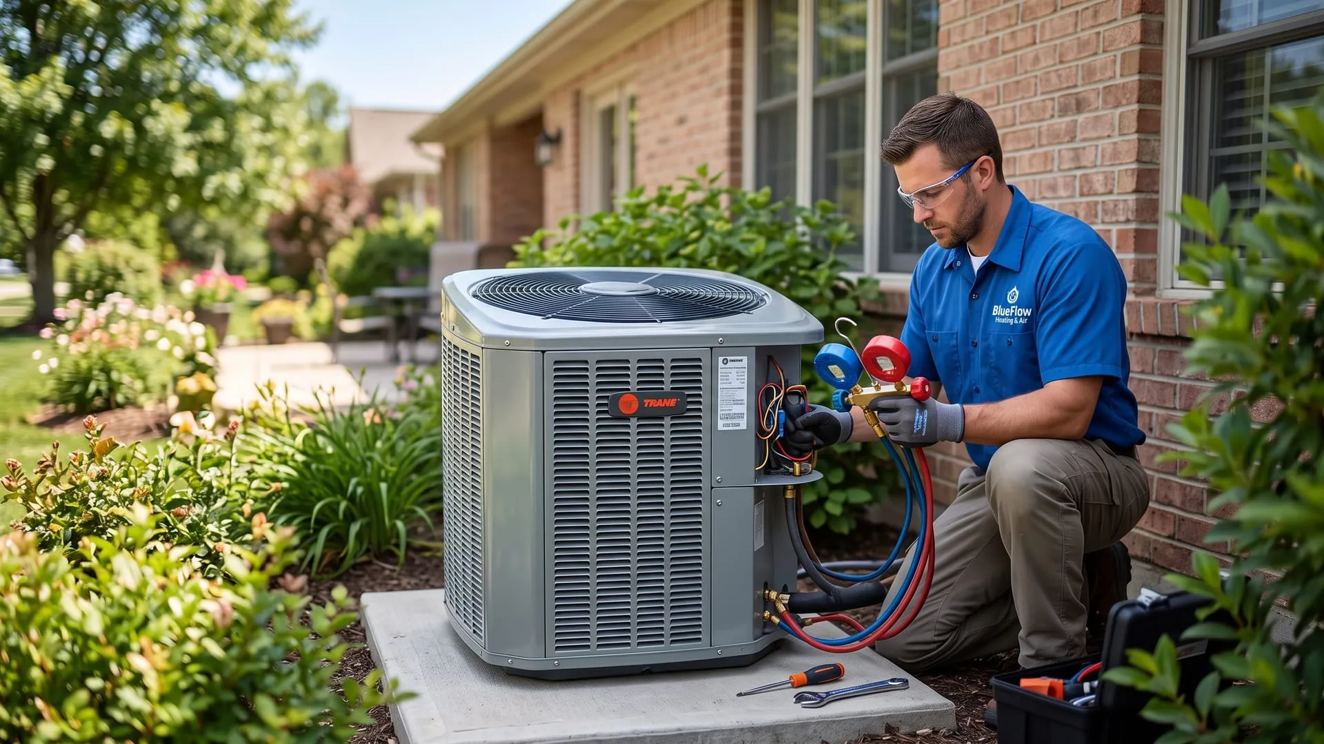 Photograph representing a heating and cooling contractor